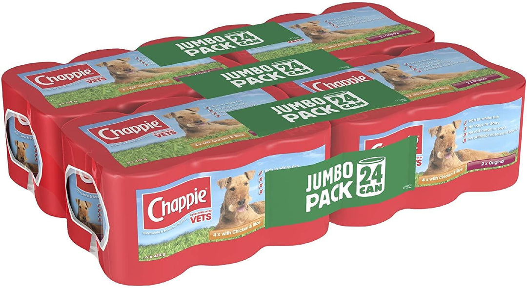 Chappie Adult Wet Dog Food Tins Favourites in Loaf 24 x 412g Ormskirk Pets